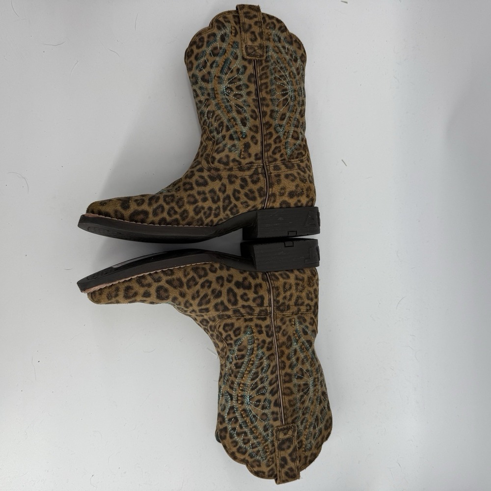 Ariat Kid's Primetime Leopard print Brown Leather US 1 Western Boot 10044422 - Picture 4 of 12